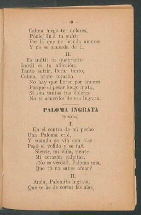 Paloma ingrata : (Tonada)
