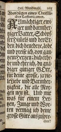 Abendsegen eines Christlichen Communicanten.