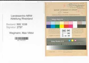 Entnazifizierung Max Viktor Wegmann , geb. 17.03.1906 (Prokurist)