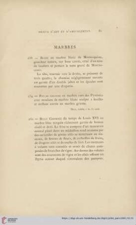 Marbres (Nr. 258 - 264)