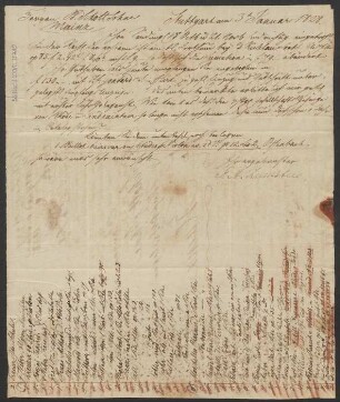 Brief an B. Schott's Söhne : 03.01.1828