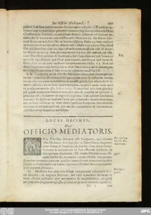 Locus Decimus; De Officio Mediatoris.