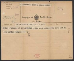 Brief an B. Schott's Söhne : 23.11.1905