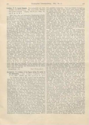 405-408 [Rezension] Creighton, M., A history of the Papacy during the period of the Reformation. 2 vols