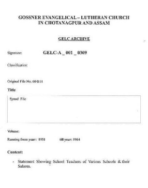 Synod File (Govindpur)