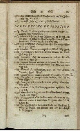 In Duodecimo et Sedecimo. - Dissertationes et Schediasmata.