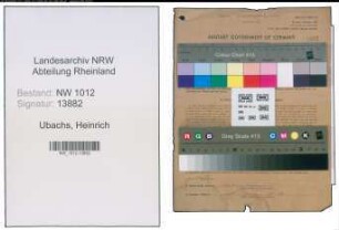 Entnazifizierung Heinrich Ubachs , geb. 17.04.1904 ()