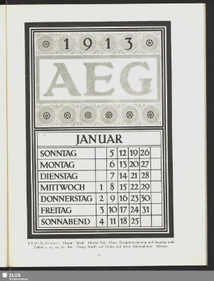 AEG [Kalenderblatt Januar]