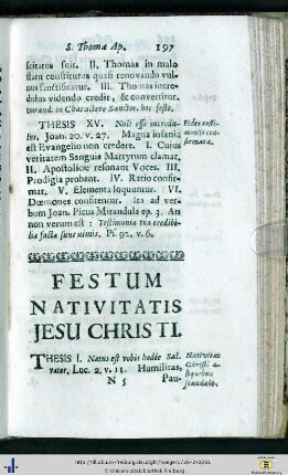 Festum Nativitatis Jesu Christi.