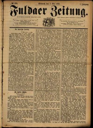 Ausgabe vom Mittwoch, den 07. Mai 1890.