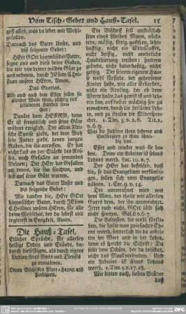 Die Hauß-Tafel