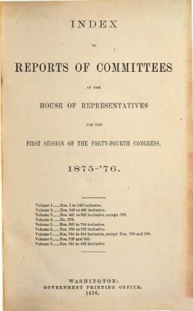 House documents. [287,3.] 1875/76 = Congress 44, Sess. 1
