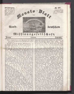 10. Jahrgang. N°. 117. Bremen. 1860. September