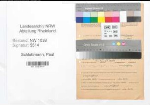 Entnazifizierung Paul Schlottmann , geb. 08.10.1911 (Beamter)