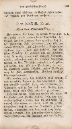 Der XXXIII. Titul. Von den Ober-Schöffen.