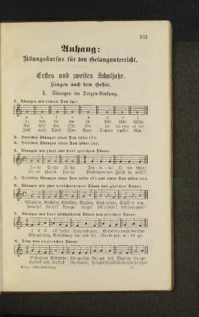 Erstes und zweites Schuljahr. Singen nach dem Gehör.