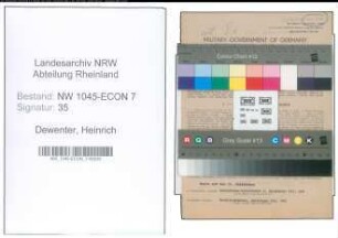 Entnazifizierung Heinrich Dewenter , geb. 29.06.1913 (Zimmerer)