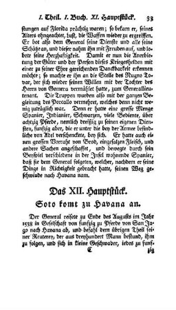 Das XII. Hauptstück - Soto komt zu Havana an.