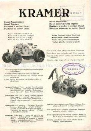 Kramer / Diesel Zugmaschine / Diesel Motormäher