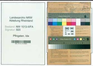 Entnazifizierung Ida Pfingsten , geb. 18.06.1891 (Geschaeftsinhaberin)