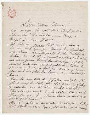 Brief von Hermann Landshoff an Erich Salomon