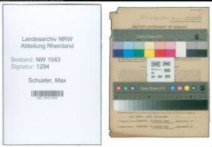 Entnazifizierung Max Schuster , geb. 15.01.1896 (Ingenieur)