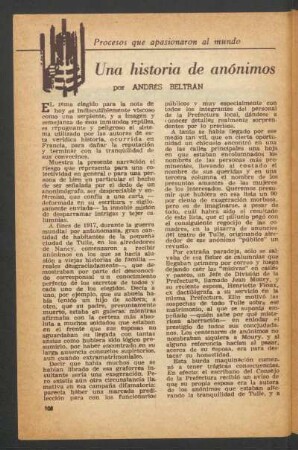 Una historia de anónimos : Procesos que apasionaron al mundo