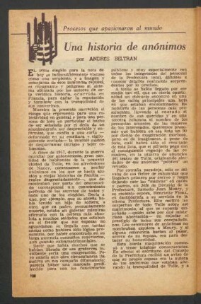 Una historia de anónimos : Procesos que apasionaron al mundo