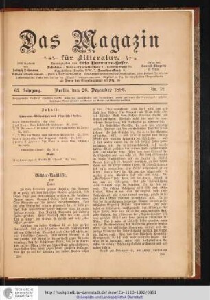 Nr. 52. - 26. Dezember 1896