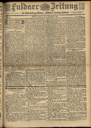Erste Ausgabe vom Samstag, den 02. September 1899.