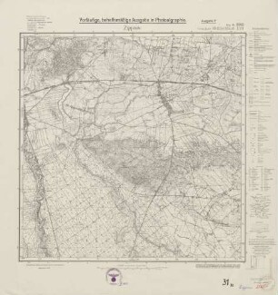 2565 (alte Nr.: 1161) Zippnow, Meßtischblatt (4cm - Karte)