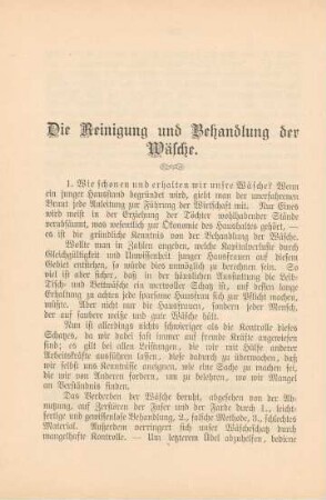 Die Reinigung und Behandlung der Wäsche