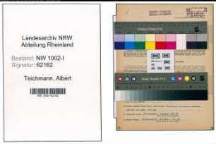 Entnazifizierung Albert Teichmann, geb. 04.11.1903 (Magazinverwalter)