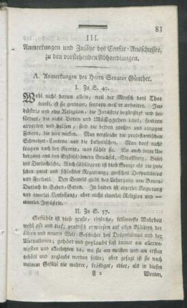III. Anmerkungen und Zusätze des Censur-Ausschusses, zu den vorstehenden Abhandlungen