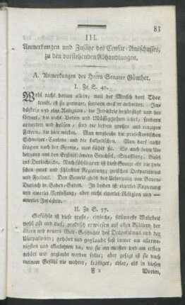 III. Anmerkungen und Zusätze des Censur-Ausschusses, zu den vorstehenden Abhandlungen
