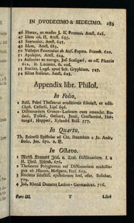289, Appendix libr. Philol.