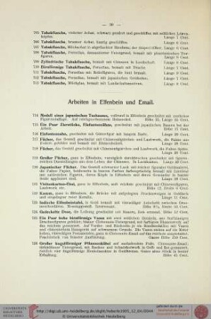 Arbeiten in Elfenbein und Email (Nr. 714-751)