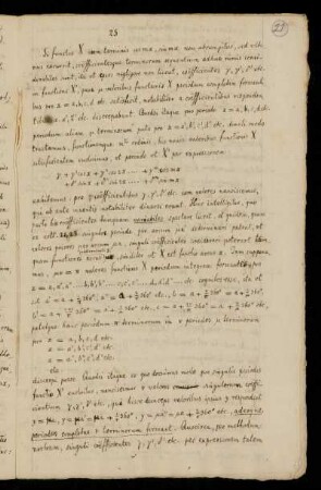 25 Si functio X cum terminis cos mx, sin mx non abrumpitur, sed ulterius excurrit, coëfficientesque terminorum sequentium adhuc nimis considerabiles sunt [...]
