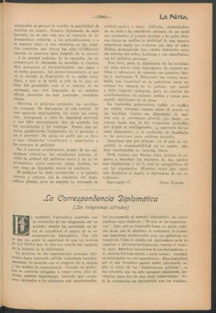 La correspondencia diplomática