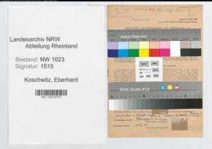 Entnazifizierung Eberhard Koschwitz , geb. 08.09.1913 (Lehrer)