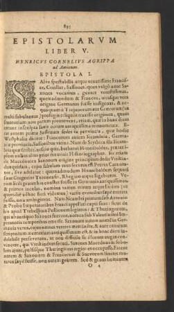 Epistolarvm Liber V.