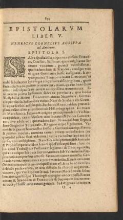 Epistolarvm Liber V.