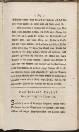 Das siebente Capitel. Von zweifelhaften Allegorien.
