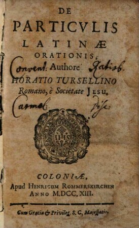 De particulis latinae orationis