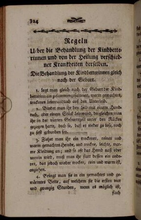 Regeln Ueber die Behandlung der Kindbetterinnen [...].