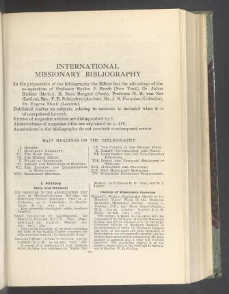 International missionary bibliography