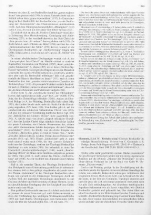 860-861 [Rezension] Clements, Keith, Freisein wozu?