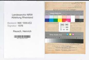 Entnazifizierung Heinrich Reusch, geb. 10.05.1905 (Lehrer)