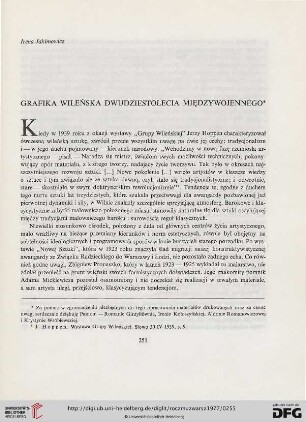 21: Grafika wileńska dwudziestolecia międzywojennego