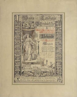 Ehrenurkunde für Wilhelm Müller-Amorbach, Aschaffenburg